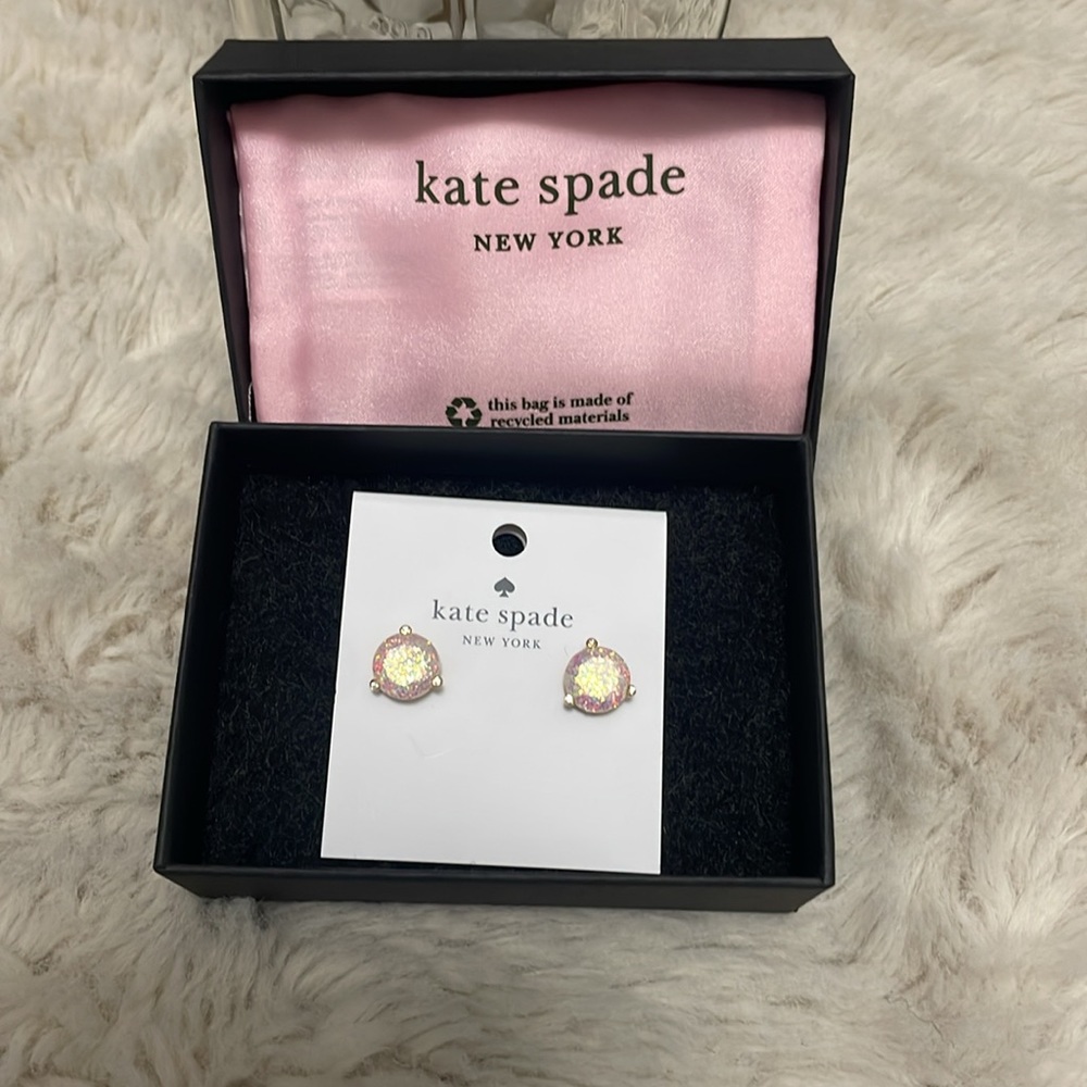 ✨Kate Spade Rise And Shine Glitter Opal Studs✨ - Picture 6 of 8